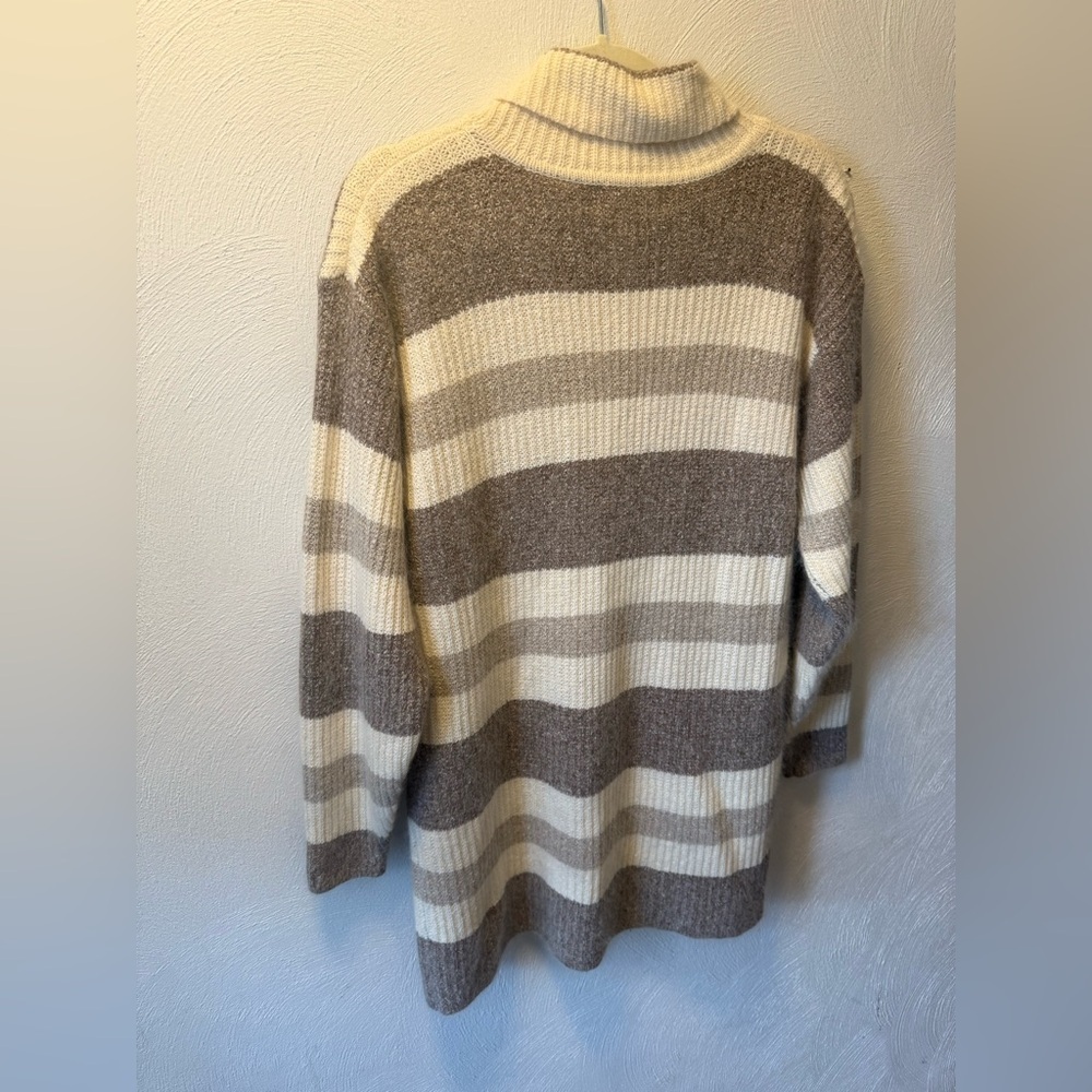 De Rotchild Vintage Angora Silk Blend Long Sweater/Sweater dress Cream Stripe M - Picture 7 of 8